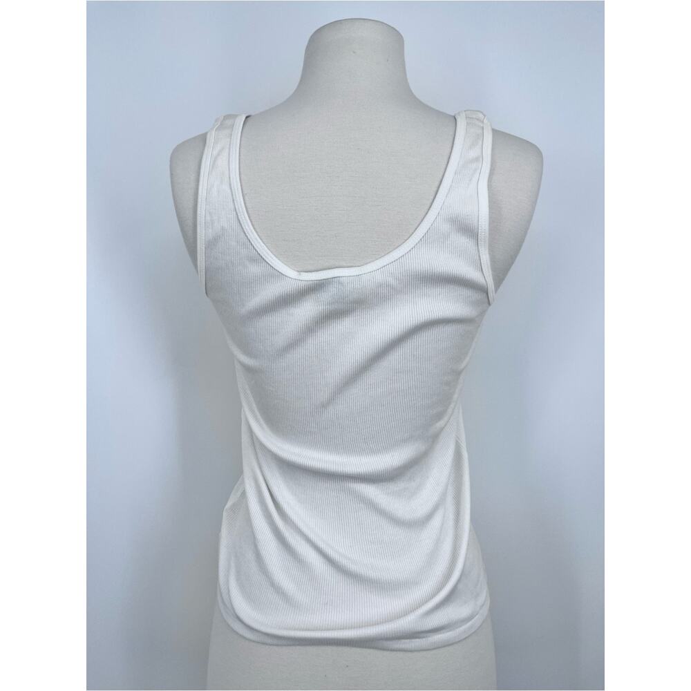 Ralph Lauren Y2K Graphic Floral Tank Medium White XS Ribbed Baby Tee Layering - Picture 4 of 7